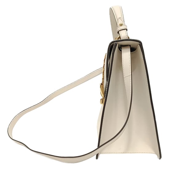 Gucci Medium Sylvie Top Handle-väska i vitt läder - Image 3