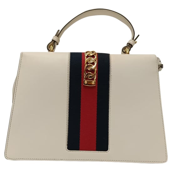 Gucci Medium Sylvie Top Handle-väska i vitt läder - Image 4