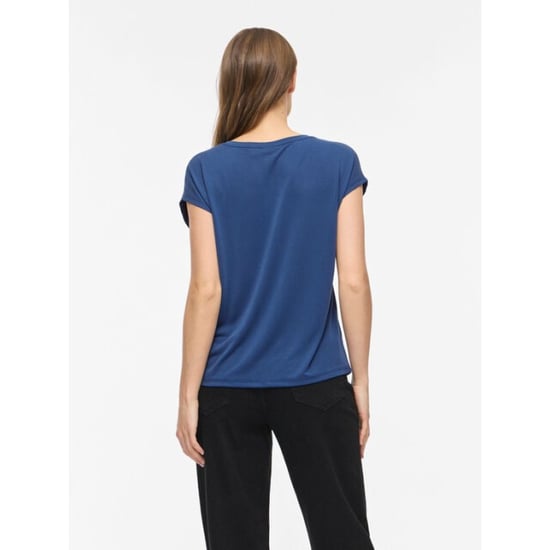 Vila vitevira v-neck ss top/vol 14114734 medium blue denim - Image 2