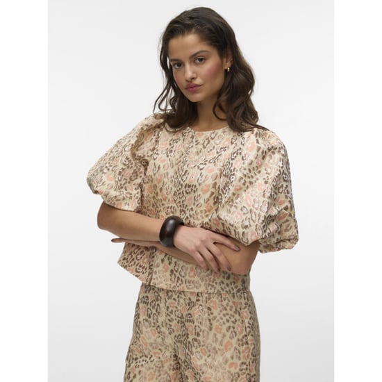 Vero Moda vmbarbara 2/4 o-neck top exp 10352600 birch leopard - Image 4