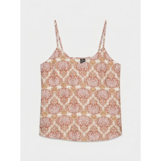 Vero Moda vmevelijn singlet top exp 10349829 snow white langoustino palm - Image 1