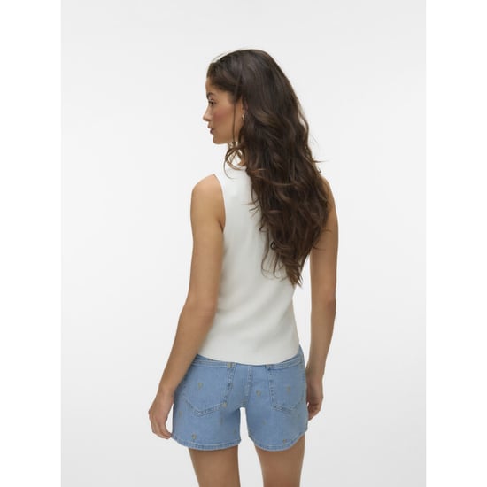 Vero Moda vmkylie sl vest knit top exp 10352563 snow white - Image 3
