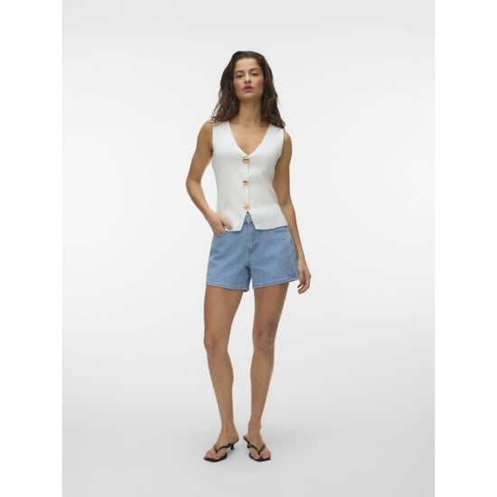 Vero Moda vmkylie sl vest knit top exp 10352563 snow white - Image 5