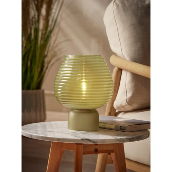 Casa di Elturo Led tafellamp liora glazen – geribbeld glas – Ø18 x 23 cm – draadloze - Image 2