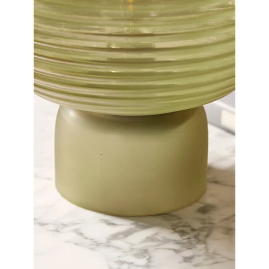 Casa di Elturo Led tafellamp liora glazen – geribbeld glas – Ø18 x 23 cm – draadloze - Image 4