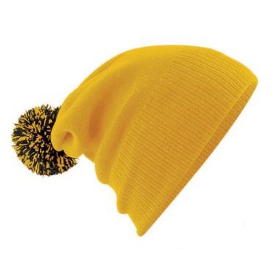 Beechfield Volwassenen Unisex Snowstar Beanie (Goud/Zwart) - Image 2