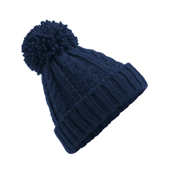 Beechfield Unsiex Volwassenen Kabelbreien Melange Beanie (Marineblauw) - Image 2