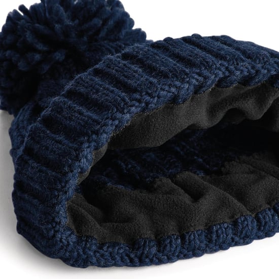 Beechfield Unsiex Volwassenen Kabelbreien Melange Beanie (Marineblauw) - Image 3