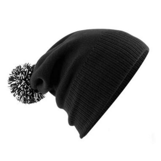 Beechfield Volwassenen Unisex Snowstar Beanie (Zwart/Wit) - Image 2