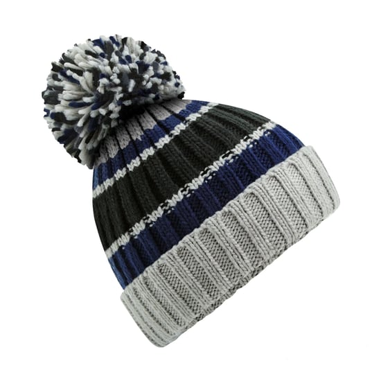 Beechfield Hygge Gestreepte Muts (Staalblauw) - Image 1