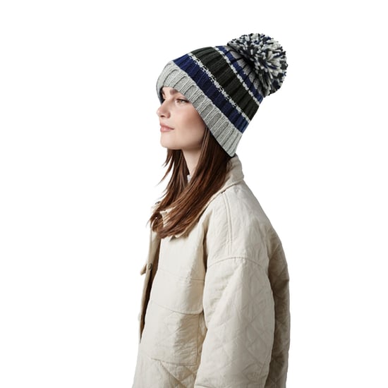 Beechfield Hygge Gestreepte Muts (Staalblauw) - Image 3