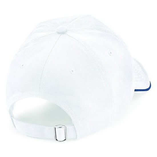 Beechfield Volwassenen Unisex Authentiek 5 paneel Piekdop met leidingen (Witte/franse marine) - Image 2