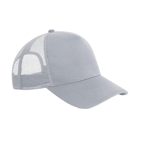 Beechfield Unisex Microknit Snapback Trucker Cap voor volwassenen (Lichtgrijs) - Image 1