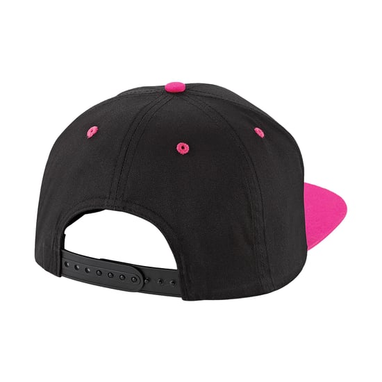 Beechfield Unisex Volwassen Contrast 5 Panel Snapback Cap (Zwart / Fuchsia) - Image 2