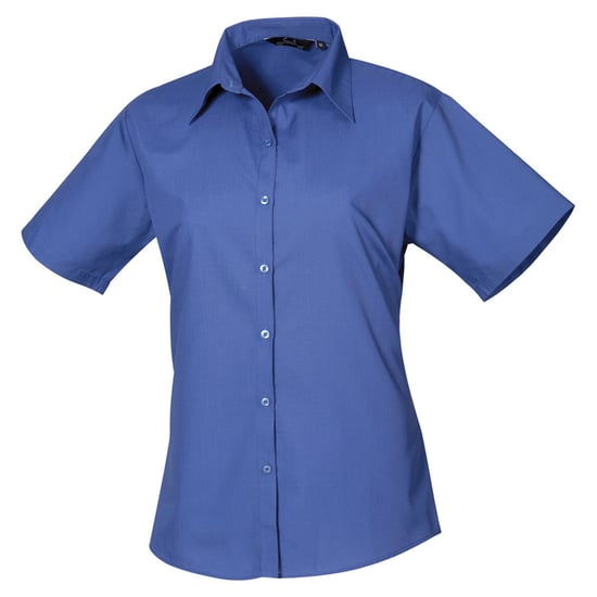 Premier Dames/Dames Popeline Blouse met Korte Mouwen (Koningsblauw) - Image 1