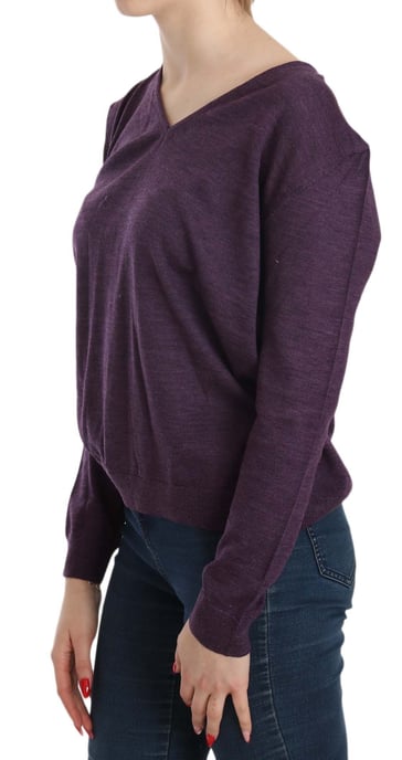 BYBLOS Paarse V-hals Lange Mouw Pullover Top - Image 2