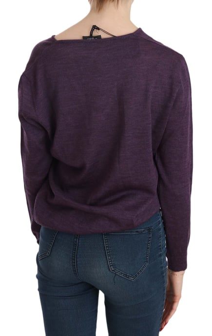 BYBLOS Paarse V-hals Lange Mouw Pullover Top - Image 3