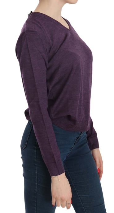 BYBLOS Paarse V-hals Lange Mouw Pullover Top - Image 5
