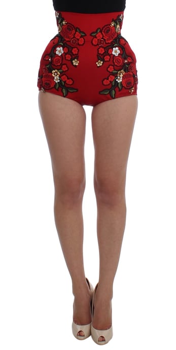 Dolce Gabbana Shorts Floral Embroidery High Waist - Image 1