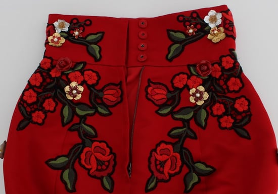 Dolce Gabbana Shorts Floral Embroidery High Waist - Image 5