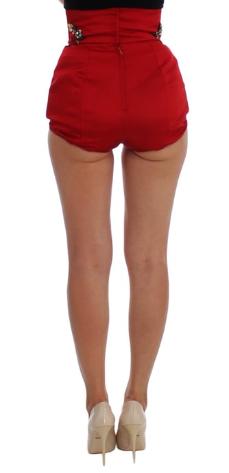Dolce Gabbana Shorts High Waist Floral Embroidery - Image 2
