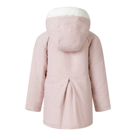 Minoti Gewatteerde jas met bontrand voor meisjes (Roze) - Image 3