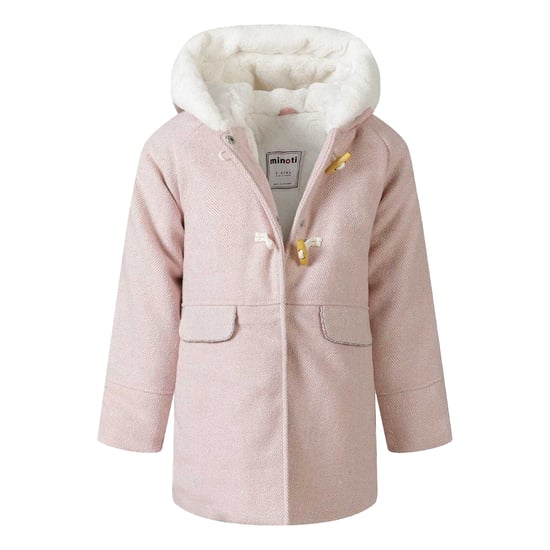 Minoti Gewatteerde jas met bontrand voor meisjes (Roze) - Image 4