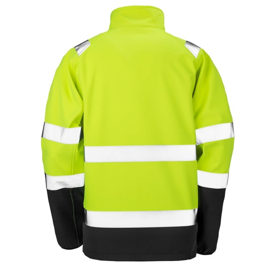 SAFE-GUARD by Result Heren Bedrukbare Veiligheidssoft Shell Jas (Fluorescerend Geel/Zwart) - Image 2