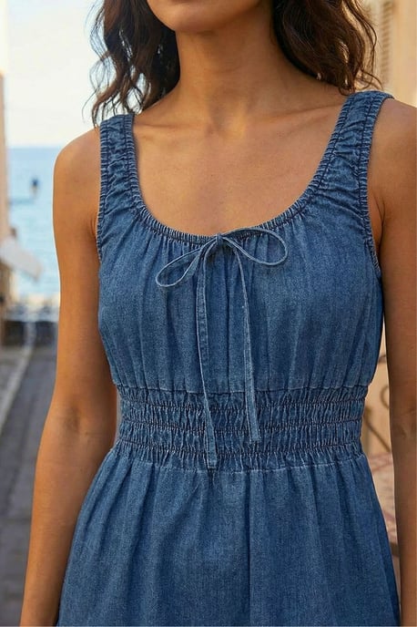 Tie Front Tiered Dress - Image 4