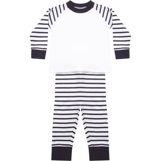 Larkwood Pyjamaset met lange mouwen en gestreepte Raglan voor baby's (Marine / Wit) - Image 1