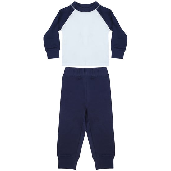 Larkwood Pyjamaset voor kinderen/kinderen met lange mouwen (Marine / Wit) - Image 1