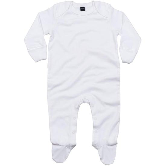 Babybugz Baby Unisex Organic Cotton Envelope Neck Sleepsuit (Wit) - Image 1