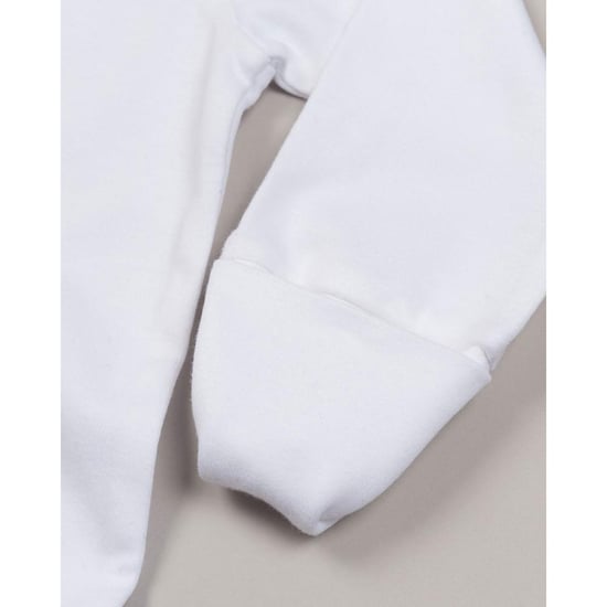 Babybugz Baby Unisex Organic Cotton Envelope Neck Sleepsuit (Wit) - Image 2