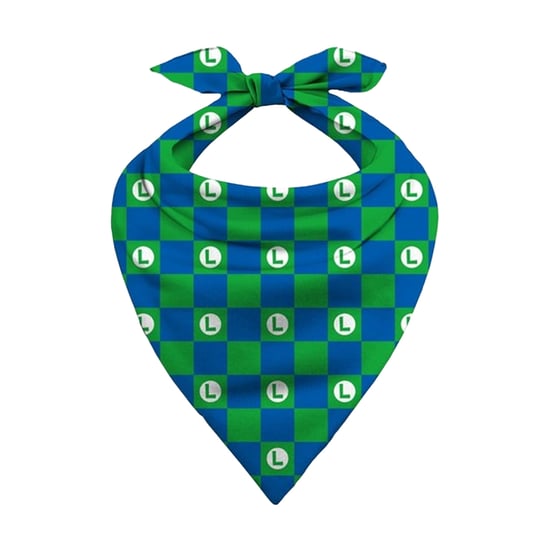 Super Mario Unisex Adult Nintendo Bandana (Green/Blue) - Image 1