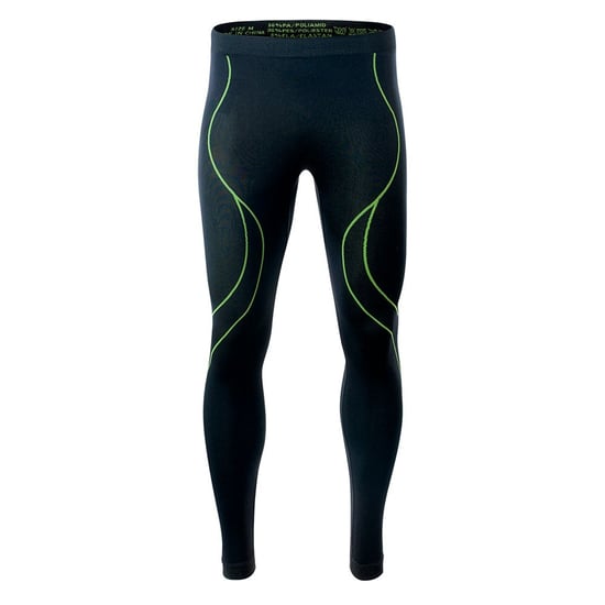 Hi-Tec Heren Ikar Logo Thermobroek (Zwart/Lime Punch) - Image 2