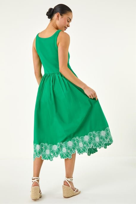 Petite Cotton Embroidered Midi Dress - Image 2