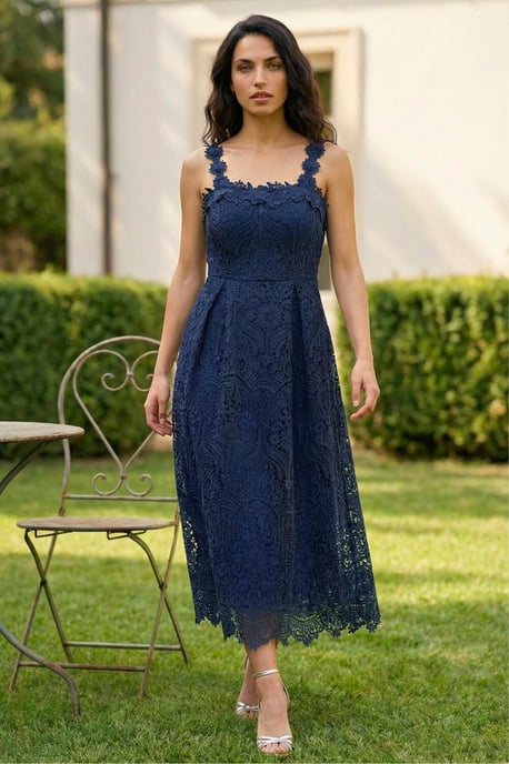 Floral Crochet Midi Dress - Image 2