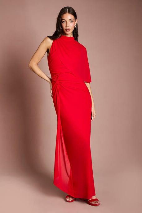 Contour Collective High Neck Drape Jersey Maxi Dress - Image 1