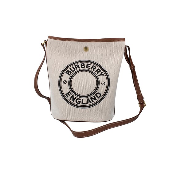 Burberry Medium Canvas Bucket Bag - Wheat - Image 1