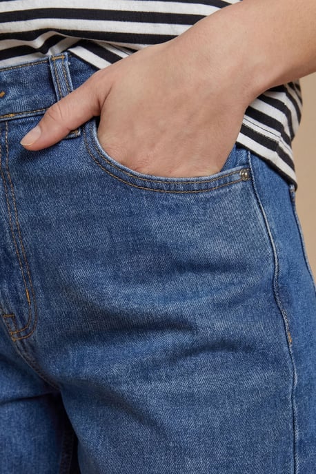 Turn Up Denim Boyfriend Shorts - Image 2