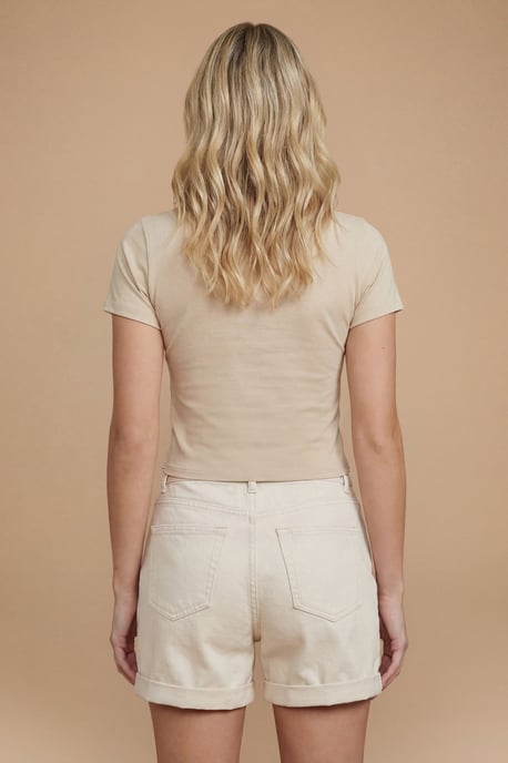 Turn Up Denim Boyfriend Shorts - Image 3