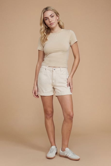 Turn Up Denim Boyfriend Shorts - Image 4