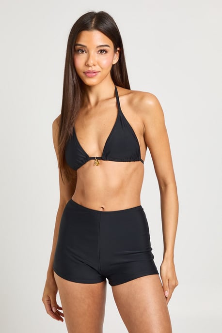 Gold Trim Centre Triangle Bikini Top & Swim Shorts - Image 4