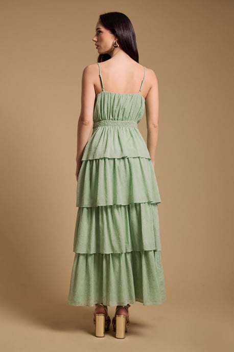 Strappy Tiered Frill Midaxi Dress - Image 3