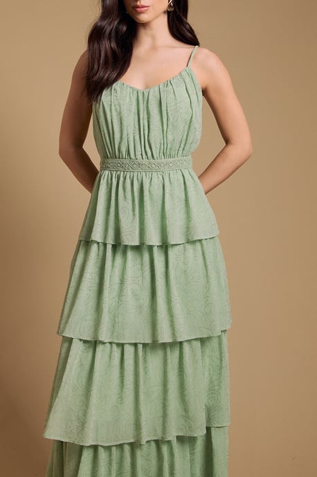 Strappy Tiered Frill Midaxi Dress - Image 4