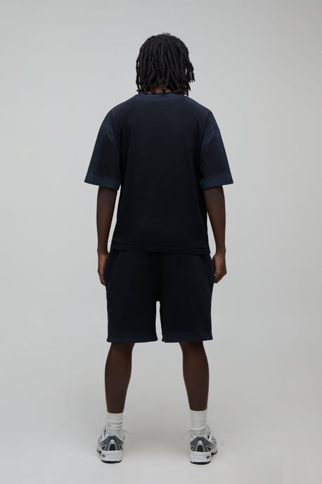 Oversized Shrunken Spray Seam Wash T-Shirt & Shorts Set - Image 2