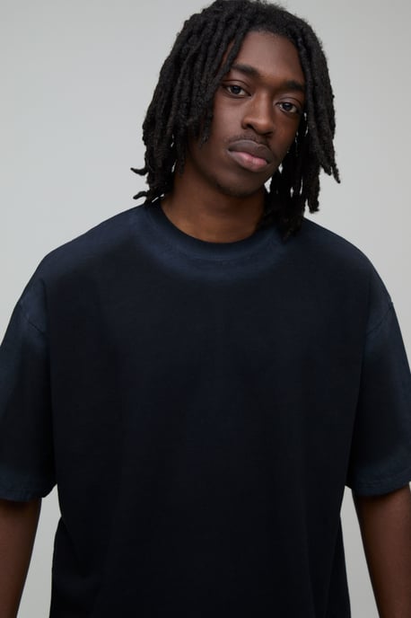 Oversized Shrunken Spray Seam Wash T-Shirt & Shorts Set - Image 3