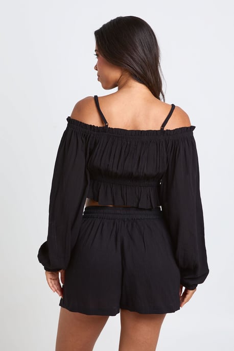 Textured Beach Bardot Top - Image 2