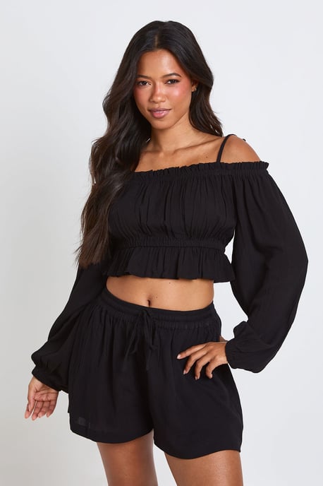 Textured Beach Bardot Top - Image 3