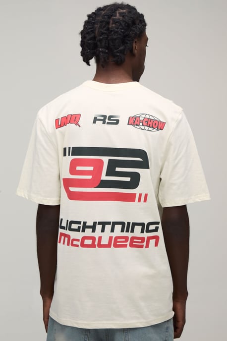 Tall Regular Lightning McQueen Motor License Print T-shirt - Image 1